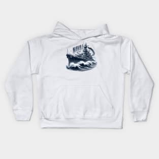 Battleship, Naval Might Kids Hoodie